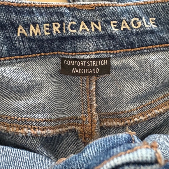 American Eagle Mom Straight Jeans Size 10 High Rise Tapered Vintage Blue - Picture 10 of 12